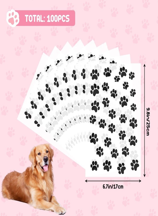 FLATRI 100 Pcs Paw Print Bags, Paw Print Dog Birthday Treat Bags Dog Treat Bag for Party Supplies, Waterproof Cute Paw Gift Bag - Image 2
